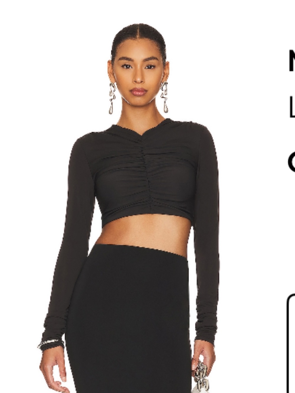 L'Academie Mae Crop Top in Black